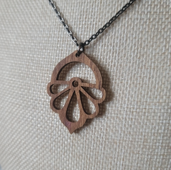 HAND CRAFTED Wood Laser Pendant - Picture 2 of 2